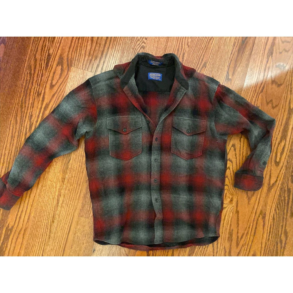 vintage pendleton Mens shirt Portland Oregon virgin wool large